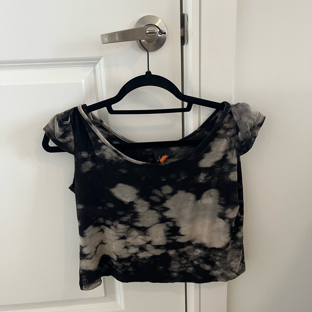 Las Pepas Black Beige Crop Top